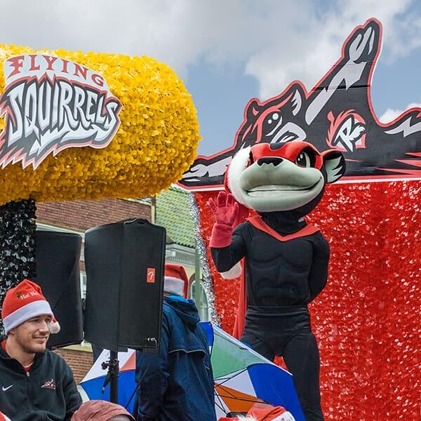 Richmond Flying Squirrels baseball team mascot.