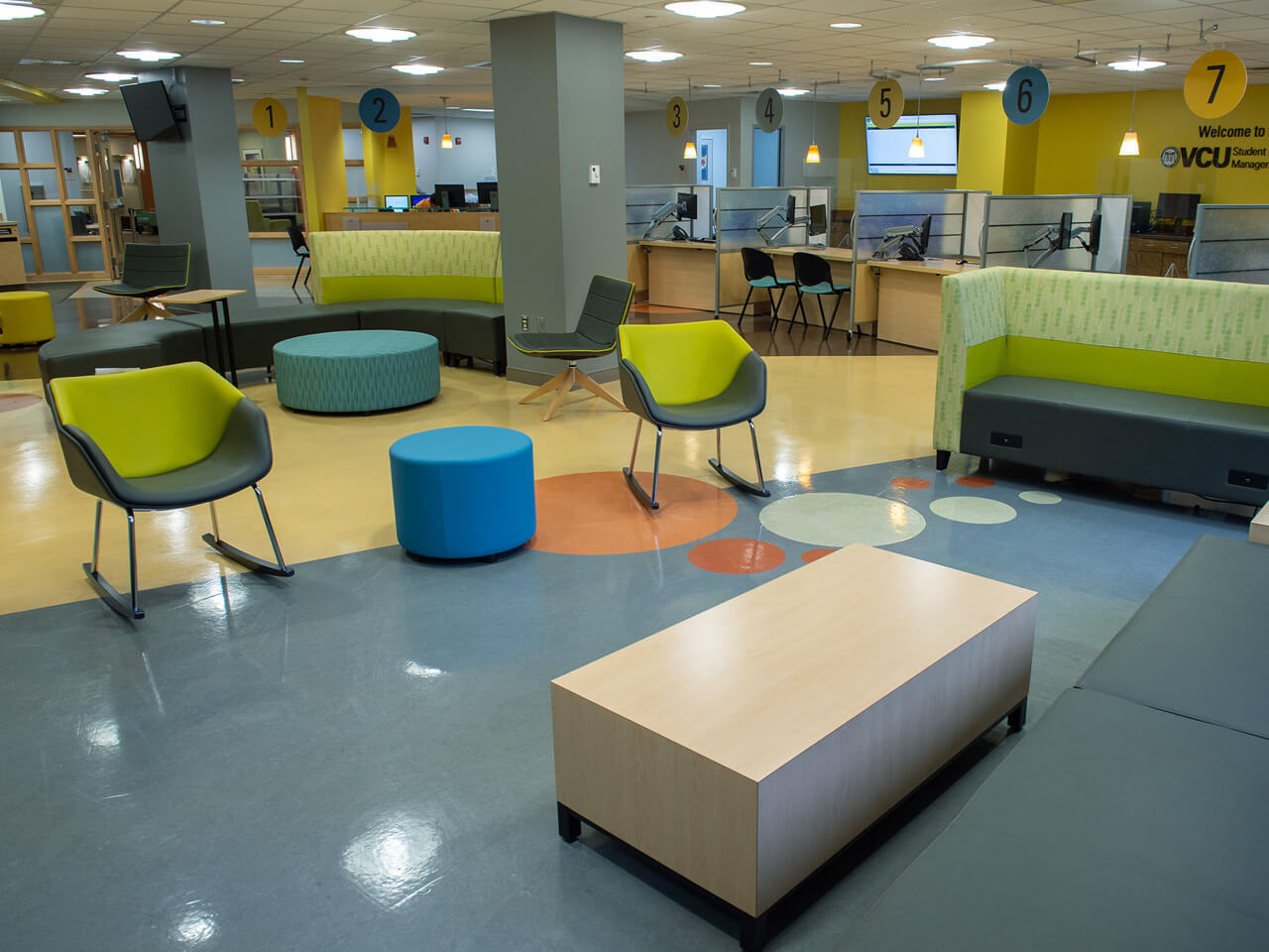 Interior of the student financial center