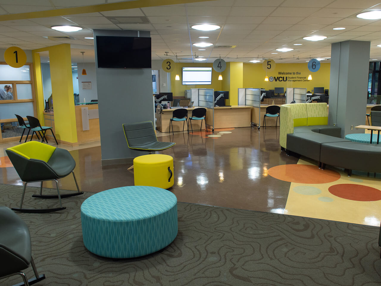 View of the interior of student financial services